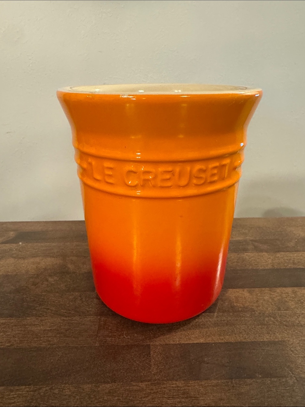 Le Creuset Gradient Stoneware Utensil Crock in Orange and Red